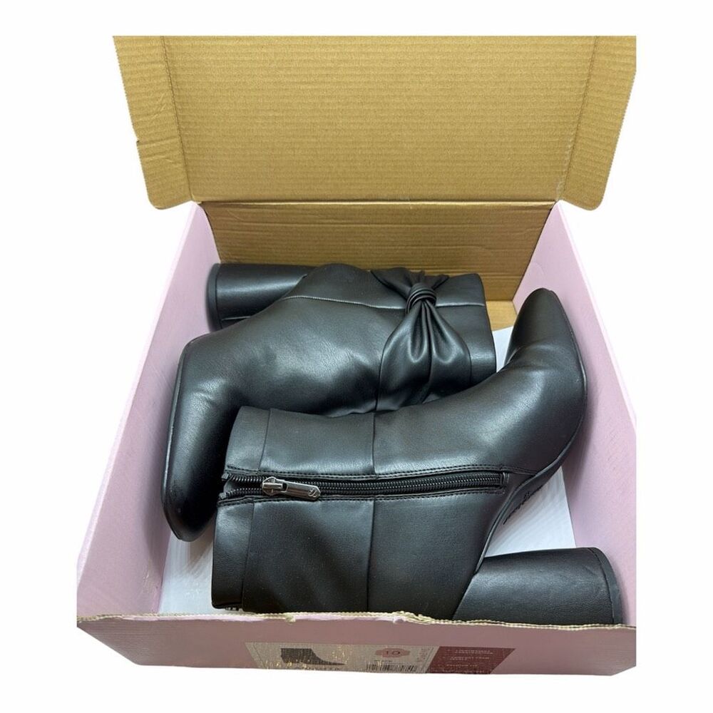 Brand New Sam and Libby Women Size 10 Carlotta Black Leather Ankle Booties Boots